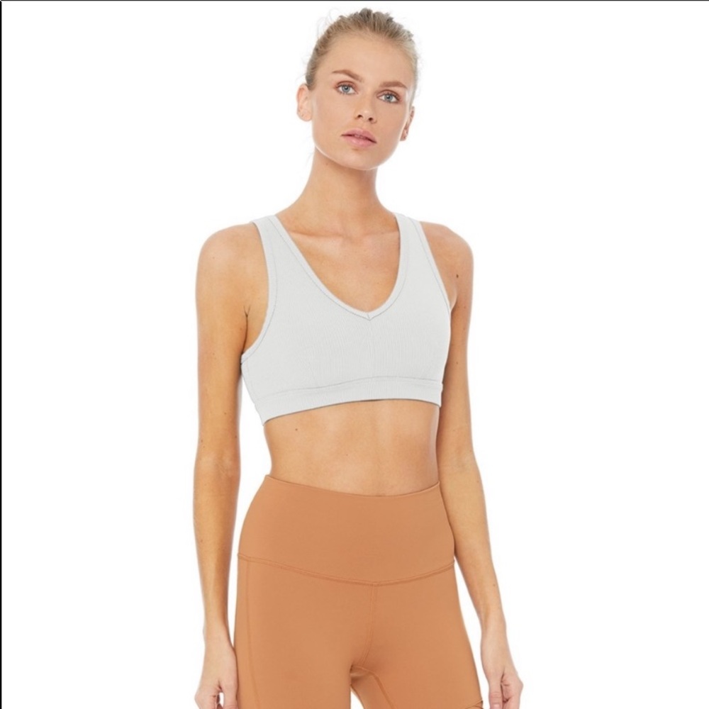 Alo Yoga Togetherness Bra in Heathered Gray